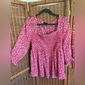 Torrid Flowy Pink Blouse Size 00 (L)